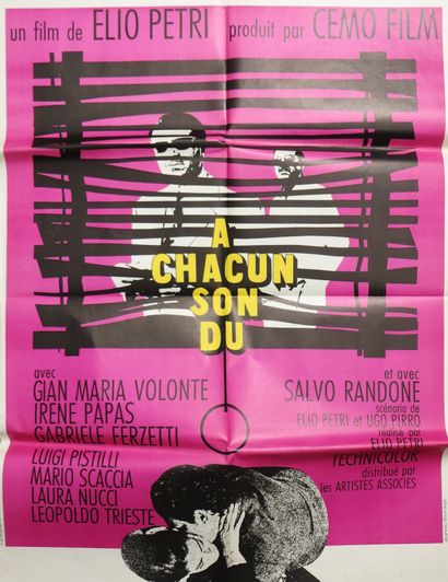 null Set of 4 movie posters (1960-70):

- "A CHACUN SON DU" (1967) by Elio Petri...