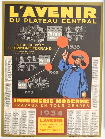 null Press/Auvergne/Clermont/Printing. Original canvas poster for the newspaper:...