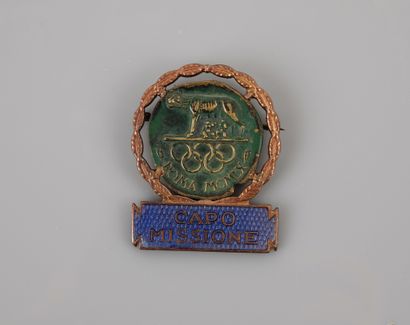 null Jeux olympiques d'été / Rome 1960. Badge officiel avec la louve entourée de...