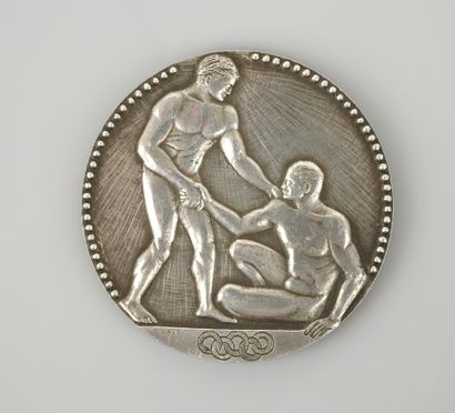 null Summer Olympic Games / Paris 1924. Medal of winner in silver by A. Rivaud. Obverse...