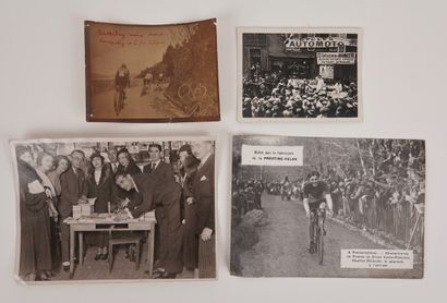 null Cyclisme / Pélissier / Francis / Charles / Henri. Quatre photos de presse, dont...