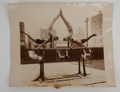 null JO / Amsterdam 1928 / USA / GYM. Superbe photo de presse des Sept gymnastes...