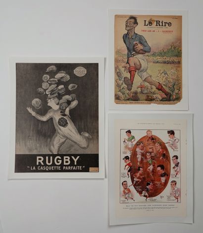 null Rugby / Revue / Jaureguy / 1929 / Mel, superbe page couleur de la revue anglaise...