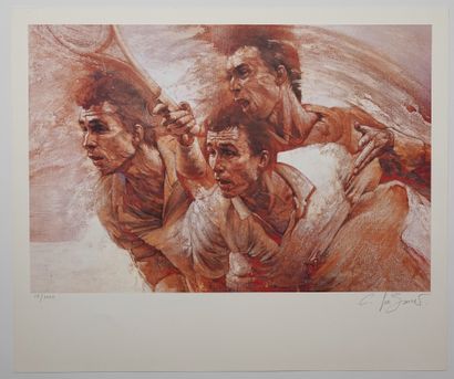 null Tennis/Lendl/Le Boul. Superb artistic print (15/1000) of an Ivan Lendl whose...