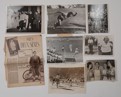 null Sport féminin / Transexuelles / JO. 8 documents : a) article de 1937 sur Maria-MArius...