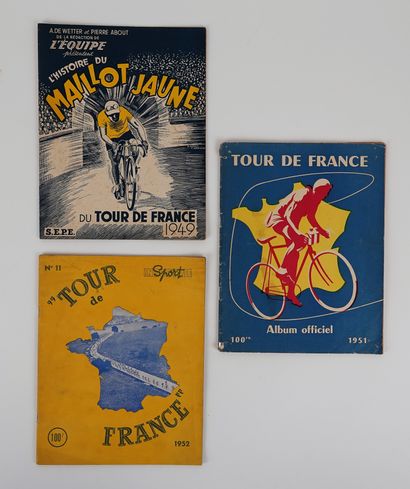 null Cycling / Tour de France / 1949-52. Three rare items: a) "L'Equipe raconte l'histoire...