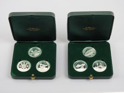 null Soccer / Euro 88. 2 luxury boxes with 3 medals (so 6 in silver metal) with the...