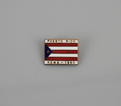 null Jeux olympiques d'été / Rome 1960. Pin's rectangulaire Puerto Rico-Rome-1960,...