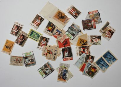 null Cycling / Matchboxes. Set of about thirty matchbox cover labels, with portraits...
