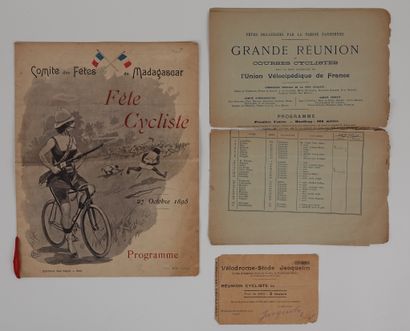 null Cycling / Jacquelin / Velodrome. Two pieces: a) Rare program of the cycling...