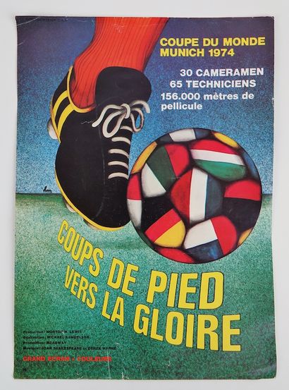 null Football / Coupe du Monde 1974 / Cinéma. Affichette d'intérieur du fils officiel...