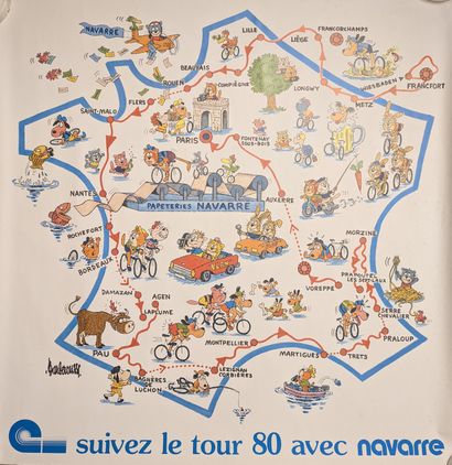 Cyclisme / Tour de France. Carte du Tour...