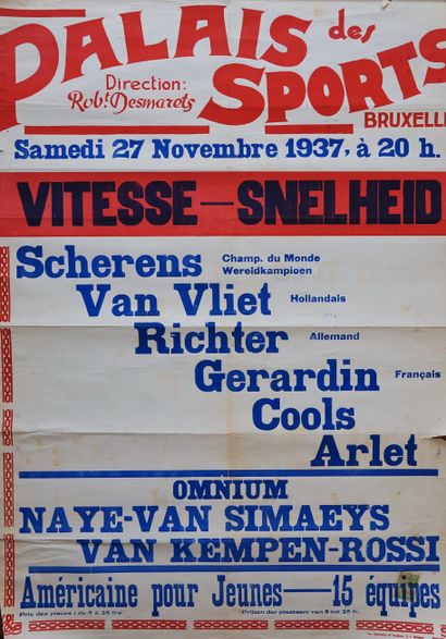 null Cyclisme / Affiche / Belgique / Piste. Trois affiches originales importantes,...