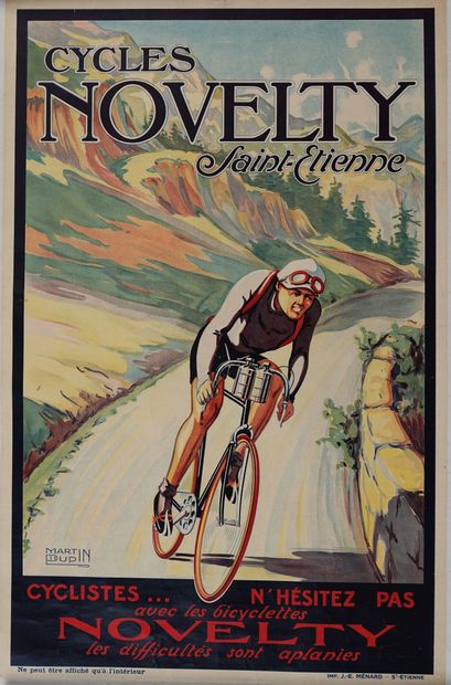 null Cyclisme / Saint-Etienne / Novelty. Affiche d'intérieur de Martin-Dupin pour...