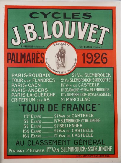 null Cyclisme / JB LOUVET / Taillieu / 1926 / Tourmalet. L'équipe J.B.Louvet sera...