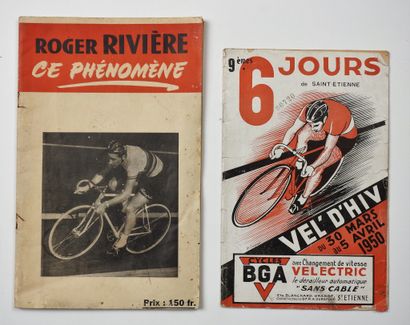 null Cyclisme / Roger Rivière / Saint-Etienne / Six Jours. Deux pièces rares : a)...