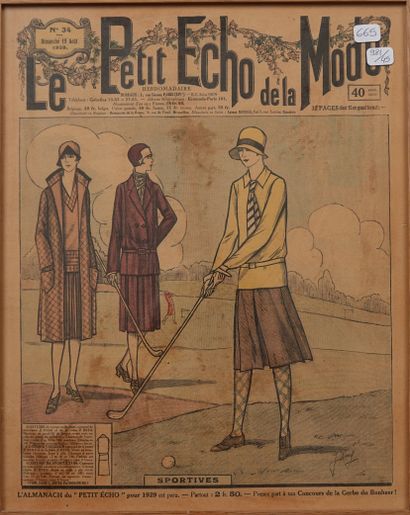 null Tennis / Golf. Front page of the "Petit écho de la mode" of August 19, 1928,...