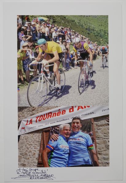 null Cyclisme / Poulidor / Merckx / Blondin. Superbe montage photographique. Poupou...