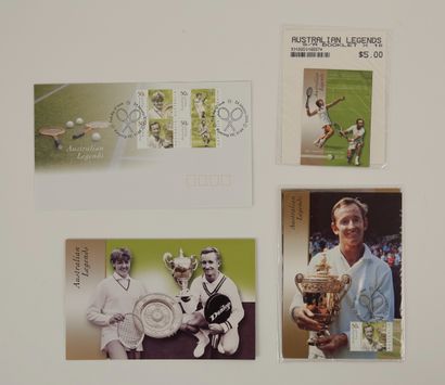 null Tennis / Court / Laver / Australie. Ensemble des 7 souvenirs officiels édités...
