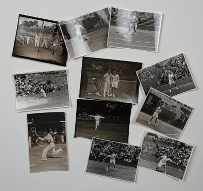 null Tennis / Photos / Roland. Ensemble de 11 photos de presse (PF), années 50, ou...