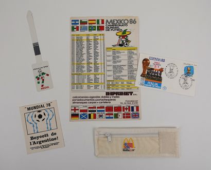 null Soccer / World Cups / 1978-1994. Five pieces: a) 1978, new illustrated sticker...