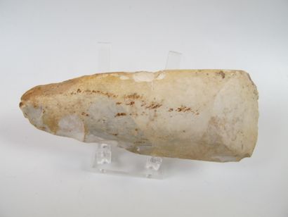 null Prehistory. Polished axe. Beige flint. L 9cm. Neolithic period.