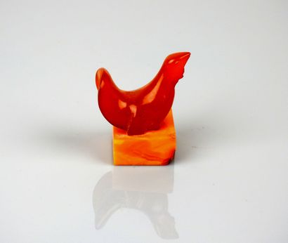 null Rooster of Bruyère.amber or close.L :4,5cm.baltic.