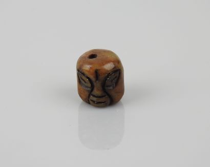 null Nephrite jade head of sage Lo Han.China.XIX-XXès.Henv 2cm.
