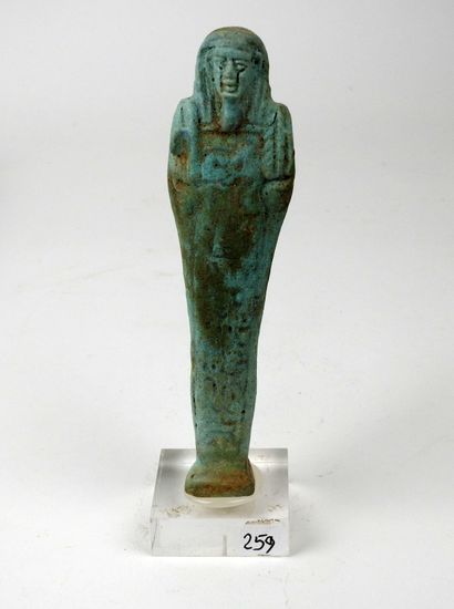 null Large inscribed oushebti.


Frit with turquoise glaze.


Late Period.665-332...