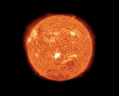 null NASA. Observation of large solar flares. February 2011. Vintage chromogenic...
