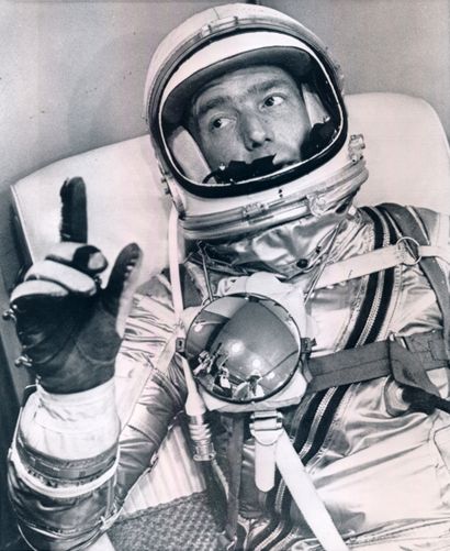 null NASA. Astronaut Scott Carpenter dressed and ready for his historic first mission...