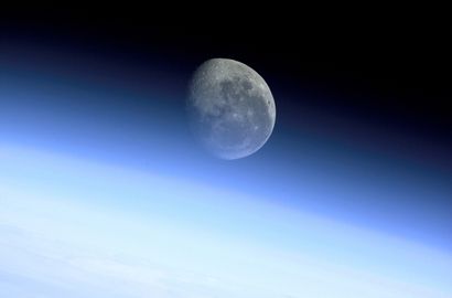 null NASA. From the International Space Station, magnificent observation of the Moon's...