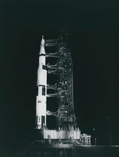 null NASA. Misison Apollo 13. Beautiful view on its launch pad A of the complex 39...
