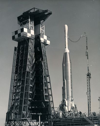 Nasa. Atlas-Able rocket on its launch pad....