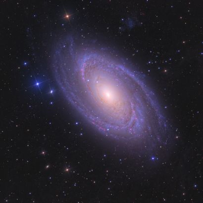 null ASTROPHYSICS. LARGE FORMAT. View of the spiral galaxy Messier 81 located in...