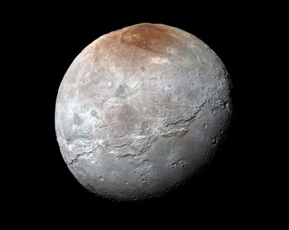 null NASA. View of Charon the largest moon of the planet Pluto taken by the probe...