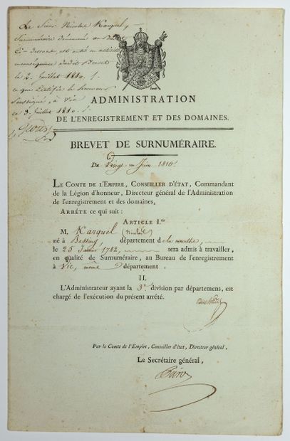 null DUCHÂTEL (Charles Jacques Nicolas) Tinchebray (Orne) 1751 - 1844 - State Councillor,...