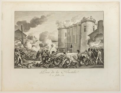 null "PRISE DE LA BASTILLE, July 14, 1789. Isidore Stanislas HELMAN (1743-1806) Engraver....