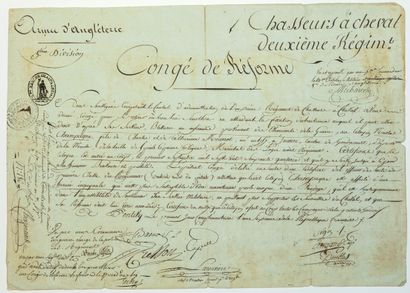null MORBIHAN. 1798. ARMÉE D’ANGLETERRE. Congé signé du Général MICHAUD (Claude-Ignace-François;...