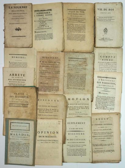 null RÉVOLUTION. 1790. 16 Imprimées in-8°: « Vie du Roi Louis XVI », à Paris 1790...