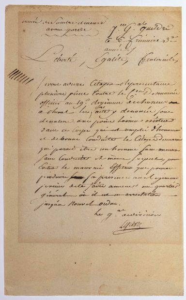 null Maréchal LEFEBVRE (François-Joseph) Général 1793, Maréchal d’Empire en 1804,...