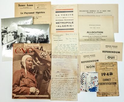 null ALGÉRIE FRANÇAISE. Ensemble de 10 Documents originaux sur l’Algérie de 1913...
