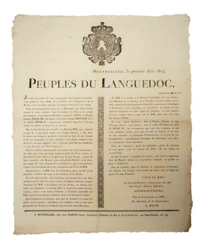 null " PEOPLES OF THE LANGUEDOC ". Address of General-Senator LATOUR-MAUBOURG, King's...