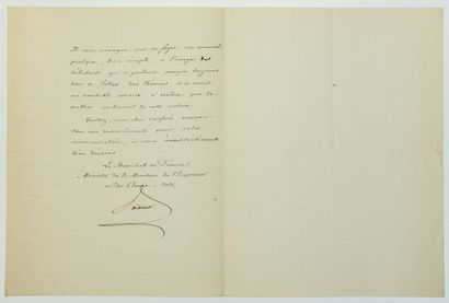 null Maréchal VAILLANT. APICULTURE. Lettre signée Jean-Baptiste Philibert VAILLANT...