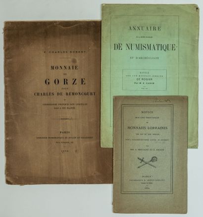 null NUMISMATIQUE. 3 Plaquettes imprimées : Annuaire de la société Française de Numismatique...