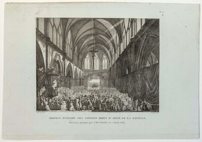 null CAPTURE OF THE BASTILLE. "Funeral service for the citizens who died at the siege...