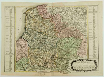 null XVIIIth MAP : "Map of the Departments of the NORTH, OF THE PAS-DE-CALAIS, OF...