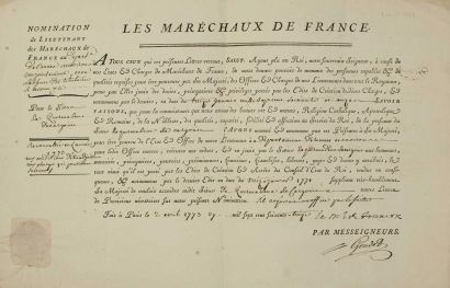 null ILLE-ET-VILAINE. 1773. Gaspard, Duke of CLERMONT-TONNERRE, Marshal of France...