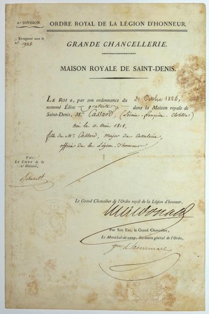 null LÉGION D’HONNEUR. Maréchal MACDONALD (Étienne-Alexandre, duc de Tarente ; 1765-1840)...