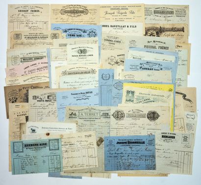 null EASTERN PYRÉNÉES. PERPIGNAN. Collection of 89 invoices from merchants of the...